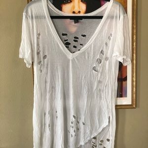 Brand new white distressed shirt